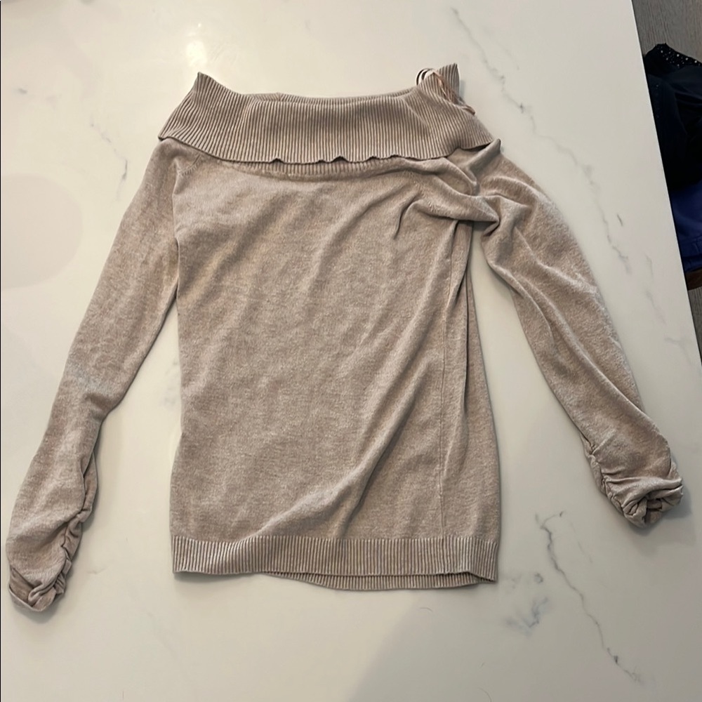 ALLOY Cream Off-the-Shoulder Sweater